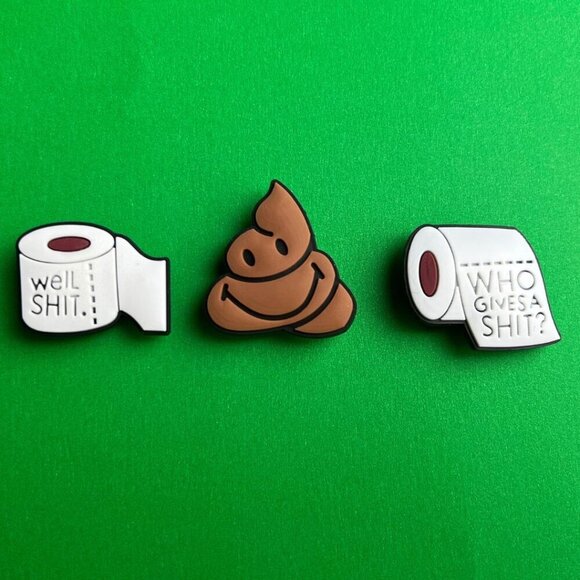 Accessories - POOP Funny Crocs Shoe Charms Set of 3 - jibbitz Charms